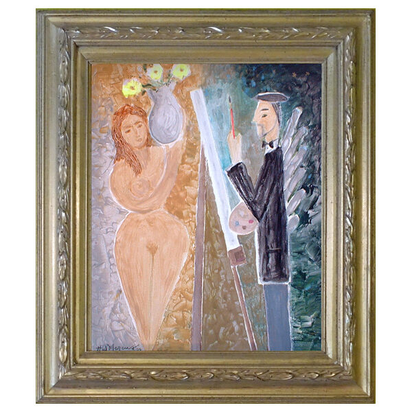 2004 MarcusHal_The Artist and the Model_2004_ 20 x16 acrylic on canvas$750F_w