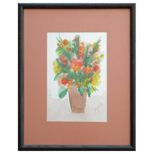 GeyerDorothyPaxon_FloralInOrange_1970s_12x8_wc_$325F