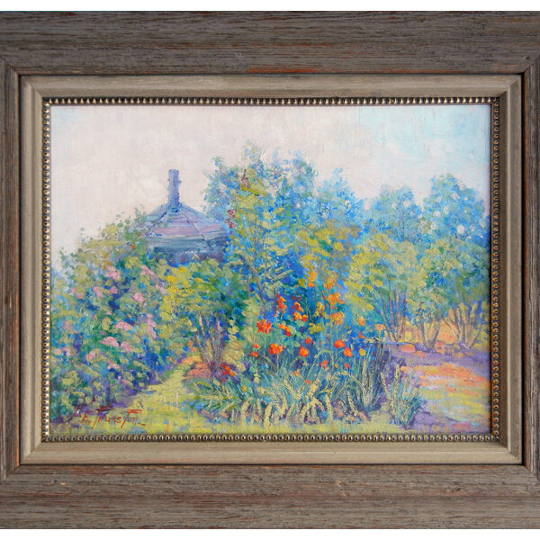 ThurstonFern_UntitledGardenSceneBrightonNewJersey_1950s_12x16_om_$1500F