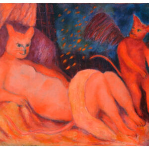 AinsaEvelyn__Untitled_Reclining CatAndAngel_1990s_36x48_oc_$2000