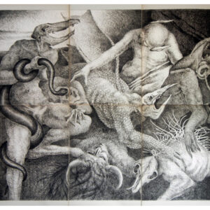 DrakeJames_RevelationsTheEnd_1974_50x57_signedLtdEd1of10_6b&wIintaglioPrints_aprox25x19ea_$6000