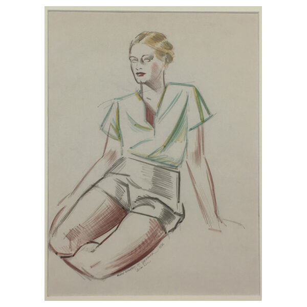 28.11 Mary Renfro in summer 11 x 8 pen and ink on paper 1936 $8000_w