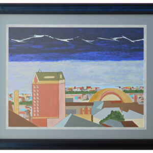 SteinA_DowntownElPasoLighteningStorm_2005_i18x24_f26x32_AcrylicOnGessoedPaper$650F-w