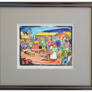 ThurstonEugene_MexicanMarket_c1940s_i9x10_f15x17_handpaintedLimonliumPrint_$750F-w