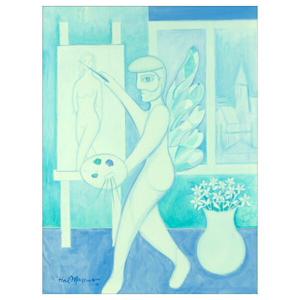 MarcusHal_ArtistWithAngelWings_1998_i40x30_f46x36_ac_$5000value-w