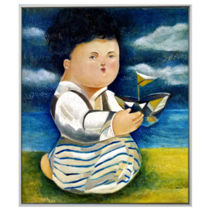 MoraMaurico_PequenoConBarcoDeMadera_2021_i20x17f20.5x17.5_aoc_$900F_w