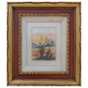 RCarroll_SouthwestLandscapeWYuccas_1980_i6x8_f18x16_wc_$350F-w